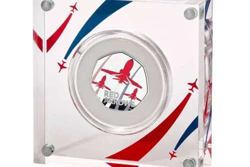 The Red Arrows 2025 UK 50p Silver Proof Colour Coin-AUTO WIN