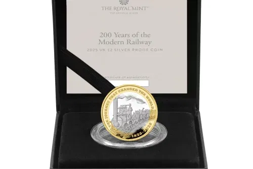 200 Years of The Modern Railway 2025 UK £2 Silver Proof Coin-AUTO WIN