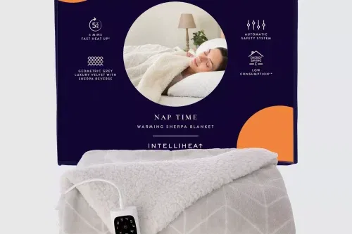 Dreamland Nap Time Sherpa Electric Blanket, Beige-AUTO WIN 08/01