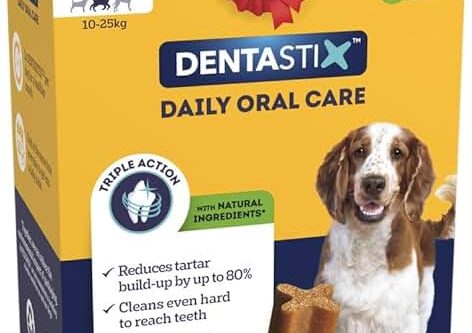 Pedigree DentaStix - Daily Dental chews for medium Dogs (10-25 kg) , 28 Pedigree Dentastix sticks (Pack of 4)-AUTO WIN 04/01