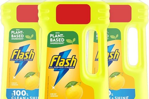 Flash All Purpose Floor Cleaner Liquid Fresh LEMON Scent, 1L (Pack of 3)-AUTO WIN 25/01