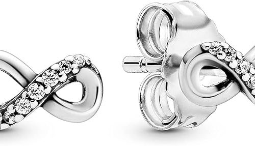 Pandora Moments Women's Sterling Silver Sparkling Infinity Stud Earrings-AUTO WIN 19/01