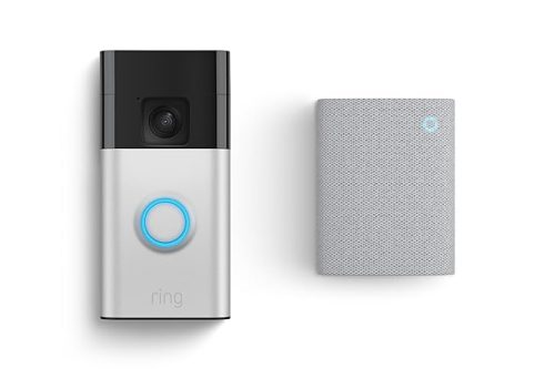 Ring Battery Video Doorbell (2024 release) Satin Nickle + Chime (3rd Gen) | DIY Wireless Doorbell Security Camera | Head-To-Toe View, Easy installation (5min) | -AUTO WIN