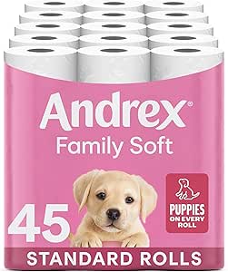 Andrex Family Soft Toilet Tissue 45 Rolls -AUTO WIN 29/01