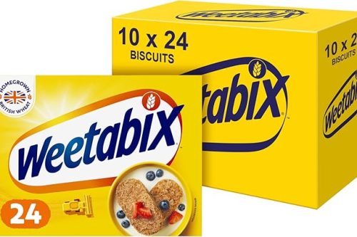 Weetabix, Breakfast, Packed with Fibre, High in Vitamin D, Source of Iron, (Pack of 10)24 Biscuits (430g)-AUTO WIN 25/01
