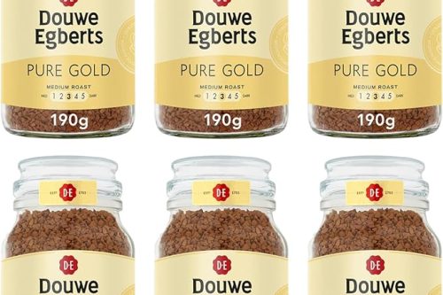 Douwe Egberts Pure Gold Medium Roast Instant Coffee 190g (Pack of 6 Jars, Total 1.14kg)-AUTO WIN 18/01