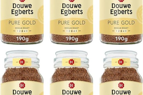 Douwe Egberts Pure Gold Medium Roast Instant Coffee 190g (Pack of 6 Jars, Total 1.14kg)-AUTO WIN 31/01