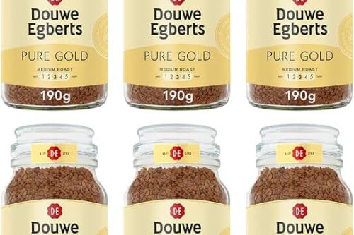 Douwe Egberts Pure Gold Medium Roast Instant Coffee 190g (Pack of 6 Jars, Total 1.14kg)-AUTO WIN 11/01