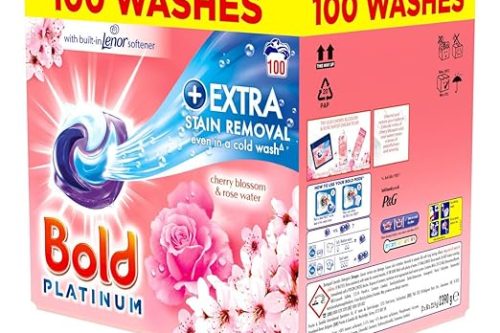 Bold Platinum Pods, Laundry Detergent, Washing Liquid Pods/Capsules, 100 Washes - Cherry Blossom & Rose Water-AUTO WIN 26/01