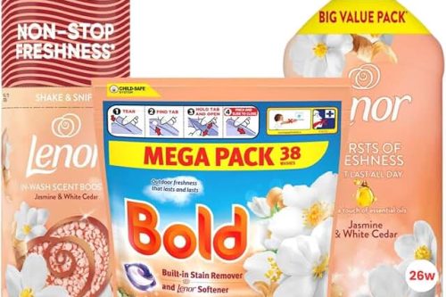 Bold & Lenor Jasmine & White Cedar Household Laundry 3-Piece Bundle Set-AUTO WIN 28/01