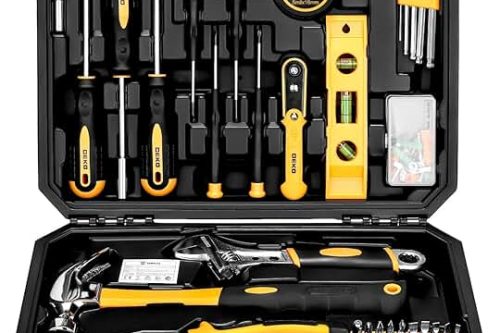 DEKO Tool Kit Set Box 100 Pieces Home Repair DIY Tools Basic Hand Toolbox Sets for Home-AUTO WIN