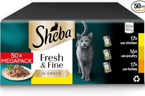 Sheba Cat Wet Food - Fresh and Fine - Cat Pouches Poultry in Gravy - 50 x 50 g Pack-AUTO WIN 31/01