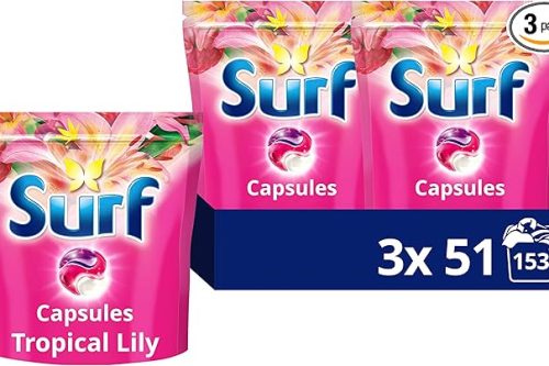 Surf 3 in 1 Tropical Lily Laundry Washing Detergent Capsules (3x 51)-AUTO WIN 17/01