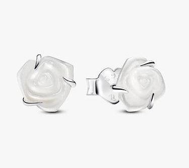 Pandora White Rose in Bloom Stud Earrings-AUTO WIN 01/02