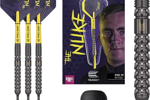 Target Darts Luke Littler G1 Steel Tip Swiss Point Darts, 90% Tungsten Dart, 22G/23G/24G | Generation 1 Steel Tip Dart, Player Edition Swiss Points Dart Sets with Tool, Pro Grip Shafts & No.2 Flights-AUTO WIN 06/01