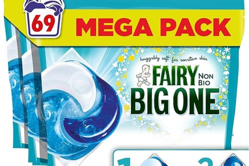 Fairy Non Bio The Big One PODS®, Washing Liquid Laundry Detergent Capasules, 69 Washes (3x23)-AUTO WIN 10/01
