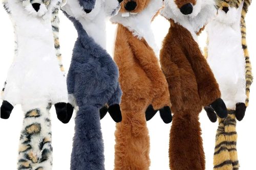 Newthinking No Stuffing Dog Toys, 5 Pack Squeaky Dog Toys Indestructible, Soft Plush Dog Toy for Small Medium Large Dogs-AUTO WIN