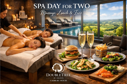 Spa Day with Massage, Lunch and Fizz for Two at DoubleTree by Hilton Cadbury House-AUTO WIN 07/01