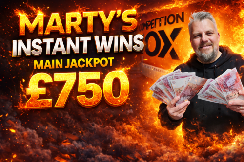 MARTYS INSTANT WINS- MAIN JACKPOT £750 -AUTO WIN 08/01