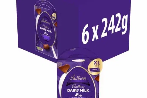 CADBURY DAIRY MILK EASTER EGG 242G XL (BOX OF 6)-AUTO WIN 03/02
