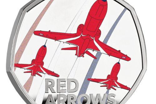 The Red Arrows 2025 UK 50p Silver Proof Colour Coin AUTO-WIN 05/02