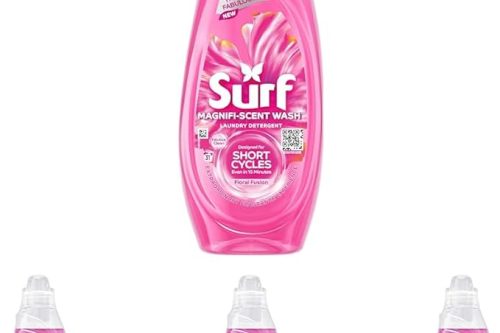 Surf Magnifi-Scent Wash Floral Fusion Laundry Liquid Washing Detergent For Short Cycles Fast and Fabulous Fragrance 837 ml (31 Washes) (Pack of 4)-AUTO WIN 10/02