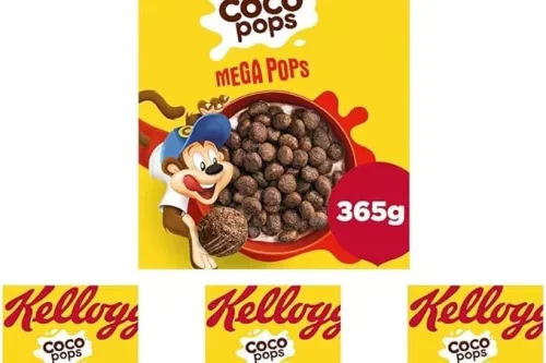 KELLOGG’S COCO POPS MEGA POPS CHOCOLATE BREAKFAST CEREAL 365G (PACK OF 4)-AUTO WIN 22/02