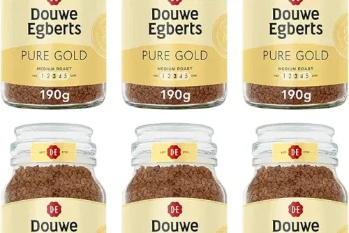 DOUWE EGBERTS PURE GOLD MEDIUM ROAST INSTANT COFFEE 190G (PACK OF 6 JARS, TOTAL 1.14KG)-AUTO WIN 14/02