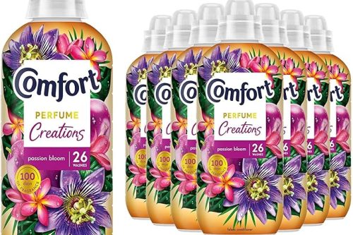 Comfort Passion Bloom Fabric Conditioner 26 Washes 780 ml Perfume Creations Fabric Softener, Lasting Freshness and Softness with Motion-Activated Technology for 100 Days, 8 Pack-AUTO WIN 04/02