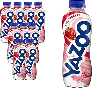20 YAZOO Strawberry Milkshake Milk Drink, High in Protein & Calcium, 400 ml -AUTO WIN 07/06