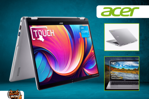 Acer Spin 314 Chromebook, Intel N100 Processor, 4GB RAM, 128GB eMMC, 14” WUXGA Touchscreen, Silver-25/03