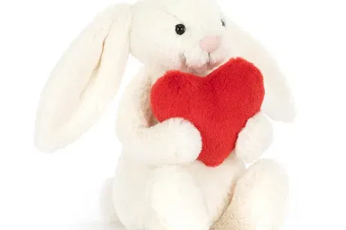 JELLYCAT BASHFUL RED LOVE HEART BUNNY-AUTO WIN 11/02