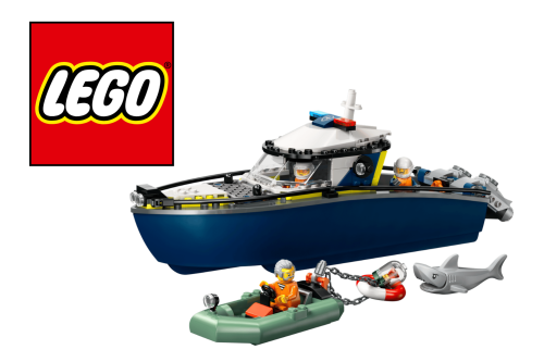 LEGO City 60456 Police Boat Chase Toy with a Floatable Speedboat and Dinghy AUTO-WIN 18/02