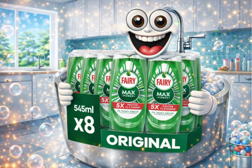 FAIRY MAX POWER WASHING UP LIQUID ORIGINAL 8 X 545ML-AUTO WIN 23/02