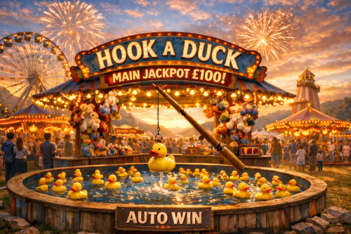 HOOK A DUCK- MAIN JACKPOT £100 - INSTANT WINS -AUTO WIN 18/02