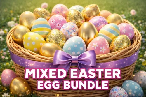 6 MIXED MEDIUM SIZED EASTER EGGS- AUTO WIN 27/02