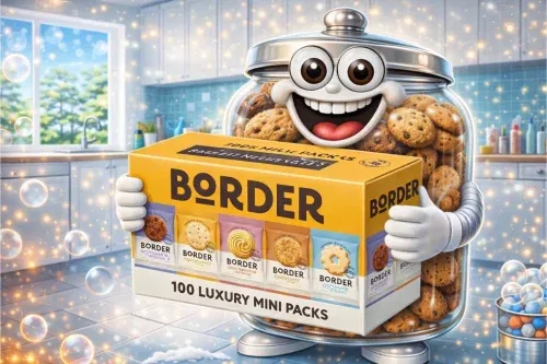 BORDER BISCUITS LUXURY ASSORTED BISCUIT SELECTION 100 MINI PACKS WITH 5 VARIETIES 1 BOX (100 PACKS PER BOX)-AUTO WIN 28/02