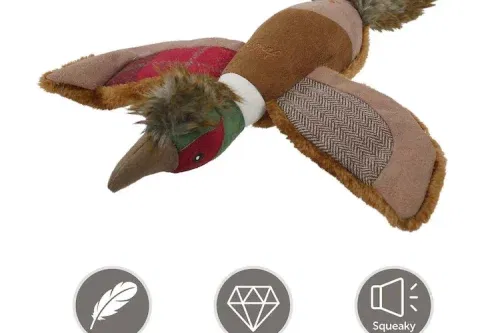 Joules Brown Plush Pheasant Dog Toy-AUTO WIN 03/02