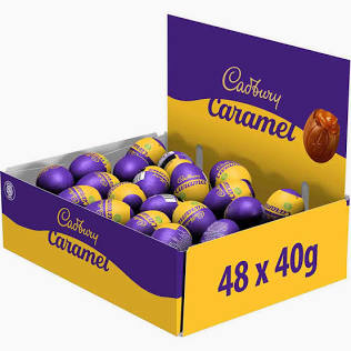 CADBURY CARAMEL CHOCOLATE EGGS 40G (BOX OF 48)-AUTO WIN 05/02