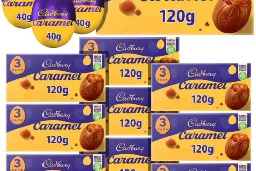 CADBURY CARAMEL EGG 3 PACK BOX 120G (BOX OF 10)-AUTO WIN 24/03 AUTO-WIN 25/03