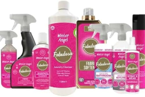 FabFinds Winter Angel Complete Cleaning Bundle 9 Piece Multipurpose Spray Laundry Cleanser Fabric Softener Kitchen Bathroom Spray Washing Machine Cleaner Set-AUTO WIN 21/03