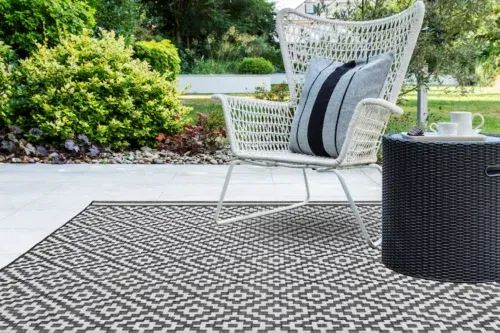 Asiatic Rugs Black Geo Patio Outdoor Rug-AUTO WIN 26/03