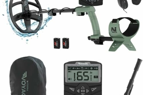 Minelab X-Terra Voyager All-Terrain Professional Pinpointing Metal Detector for Adults with Waterproof Coil, 4 Detect Modes, Clear Target ID, Backlit Display (with Headphones, Backpack, Shovel)-AUTO WIN 02/04