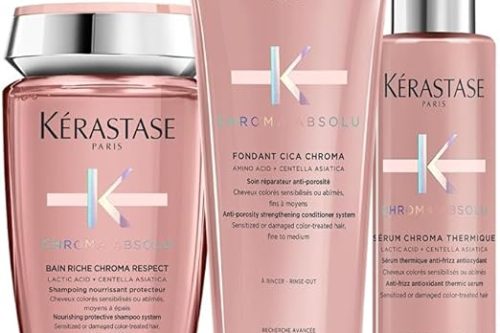 Kérastase Chroma Absolu, Anti-Fading Routine to Maintain Coloured Hair, Contains Hydrating Shampoo, Strengthening Conditioner & Heat Protectant Serum, Trio Set-AUTO WIN 13/03