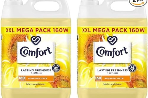 Comfort Sunshiny Days Fabric Conditioner with Stay Fresh technology for 100 days of freshness + fragrance* 4.8 L (160 washes) (Pack of 2)-AUTO WIN 12/03