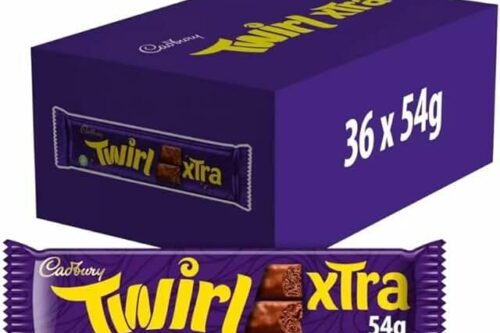 Cadbury Twirl Extra Duo Official, Chocolate Bars with Swirly Chocolate Texture 54g (Pack of 36 Bars)-AUTO WIN 22/03