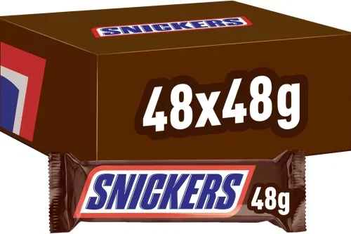 SNICKERS CHOCOLATE BARS, CARAMEL, PEANUTS & MILK CHOCOLATE BULK BOX, 48 X 48G AUTO-WIN 09/03