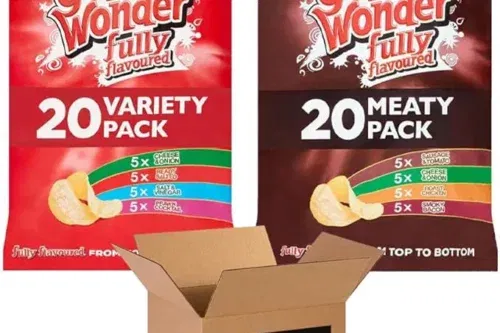 GOLDEN WONDER CRISPS | FULLY FLAVOURED SNACKS – CLASSIC FLAVORS | BRITISH POTATO SNACK BULK PACK AUTO-WIN 24/03