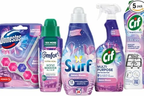 Aurora Blooms Winter Cleaning & Laundry 5 Piece Bundle Includes Comfort, Surf, Cif & Domestos Fresh Floral Winter Fragrance-AUTO WIN 20/03
