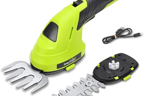KYMS BUSH TRIMMER-SnapFresh Cordless Hedge Trimmer 2 in 1 Grass Shear 4V Electric Bush Edge Cutter with 2 Interchangeable Blades, USB-C, Lightweight 1.08lb - Blade Length: 4.8in (Shrub) / 3.3in (Grass)-AUTO WIN 18/03